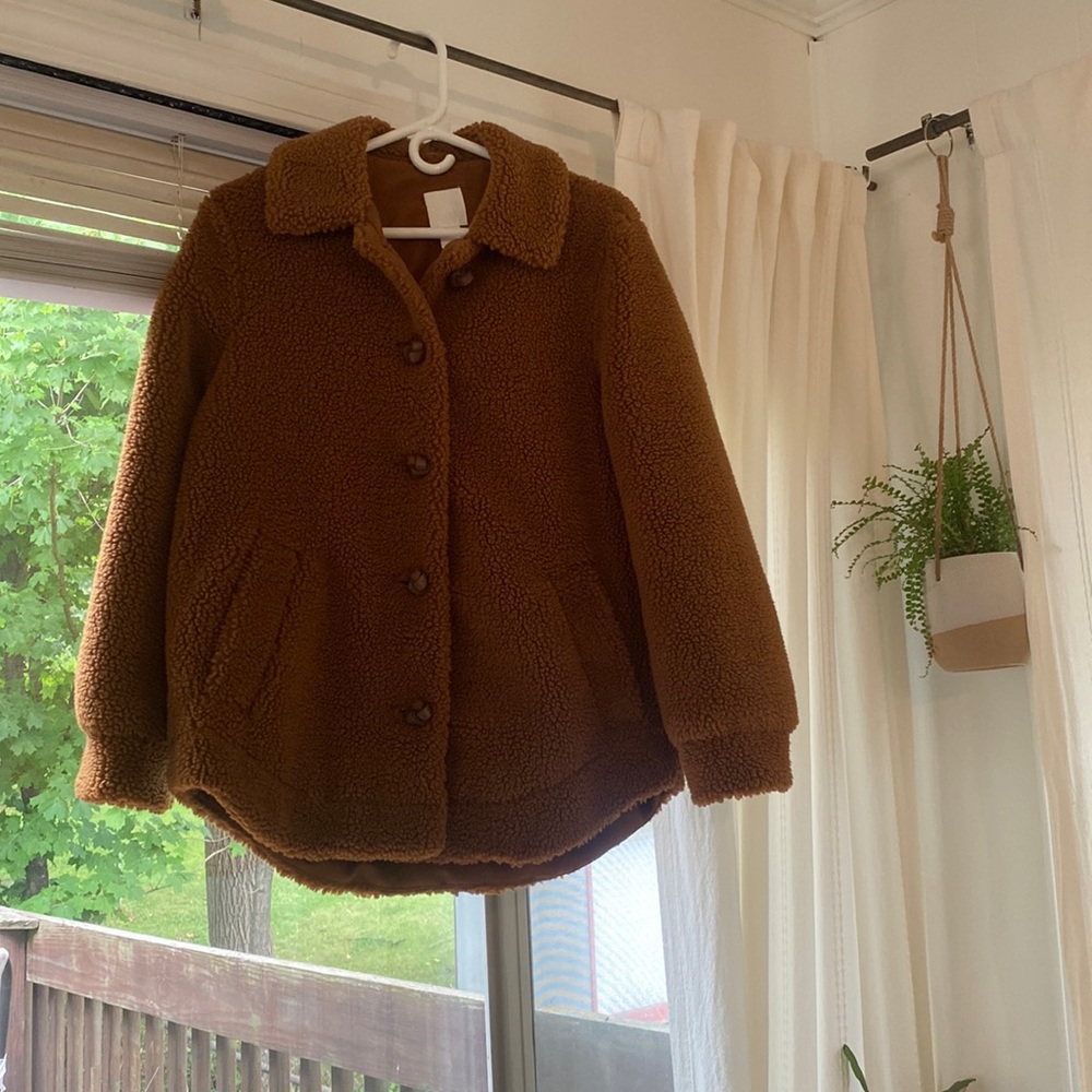 H&M Fuzzy Teddy Bear Coat. Size 2